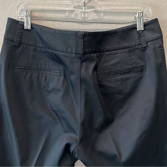 Eddie Bauer Capri Pants Mercer Fit Cropped Relaxed Zip Front Black Cotton 10 - Picture 3 of 12